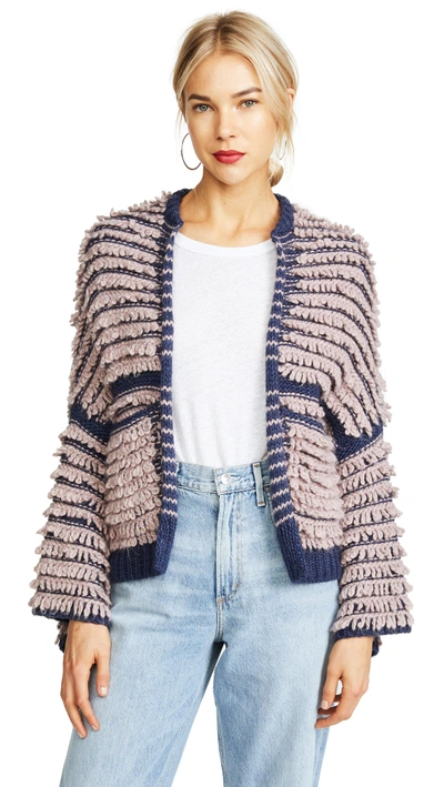 Shop M.i.h. Jeans Alice Cardigan In Dark Blue/shroom