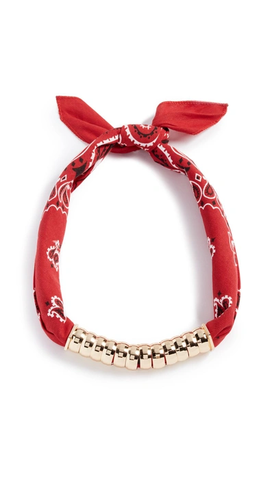 Shop Holst + Lee Bandana Necklace In Red