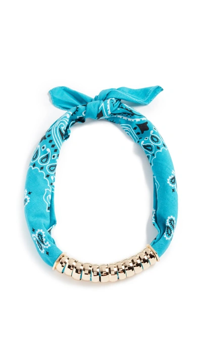 Shop Holst + Lee Bandana Necklace In Turquoise