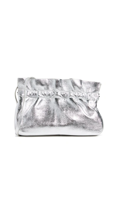 Shop Loeffler Randall Carrie Ruffle Frame Clutch In Silver