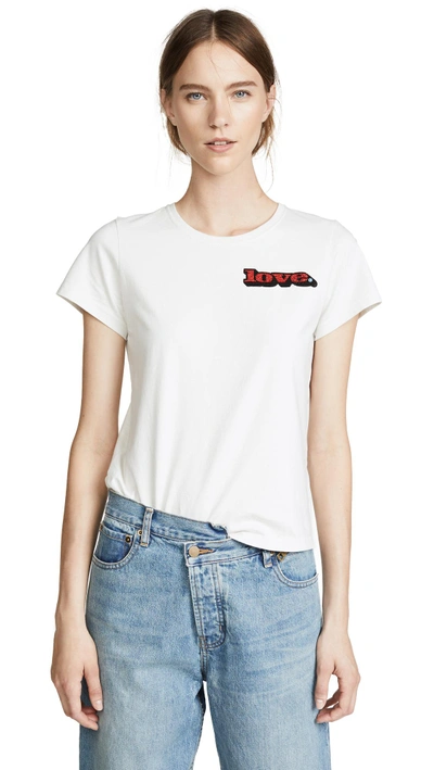 Shop Marc Jacobs Love T-shirt With Crystals In Ivory/red