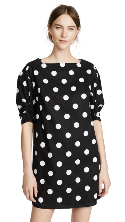 Shop Marc Jacobs Polka Dot Mini Dress In Black/white