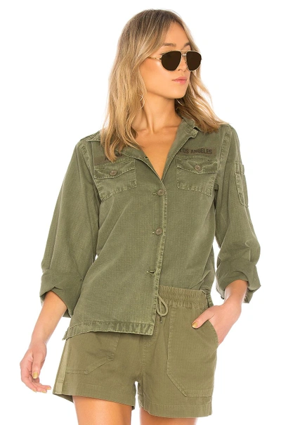 Shop Anine Bing A. Bing Military Shirt In Military Green