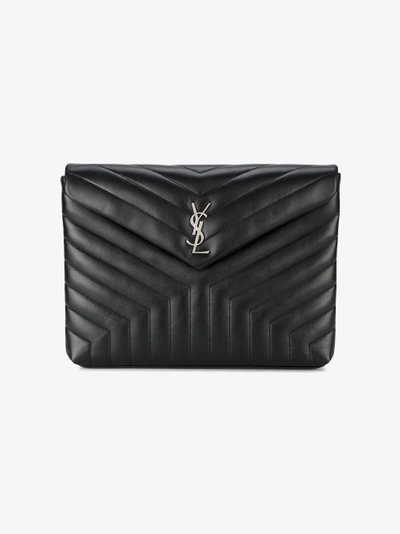 Shop Saint Laurent Lou Lou Document Clutch Bag In Black