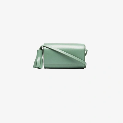 Shop Building Block Green Petite Leather Cross-body Bag