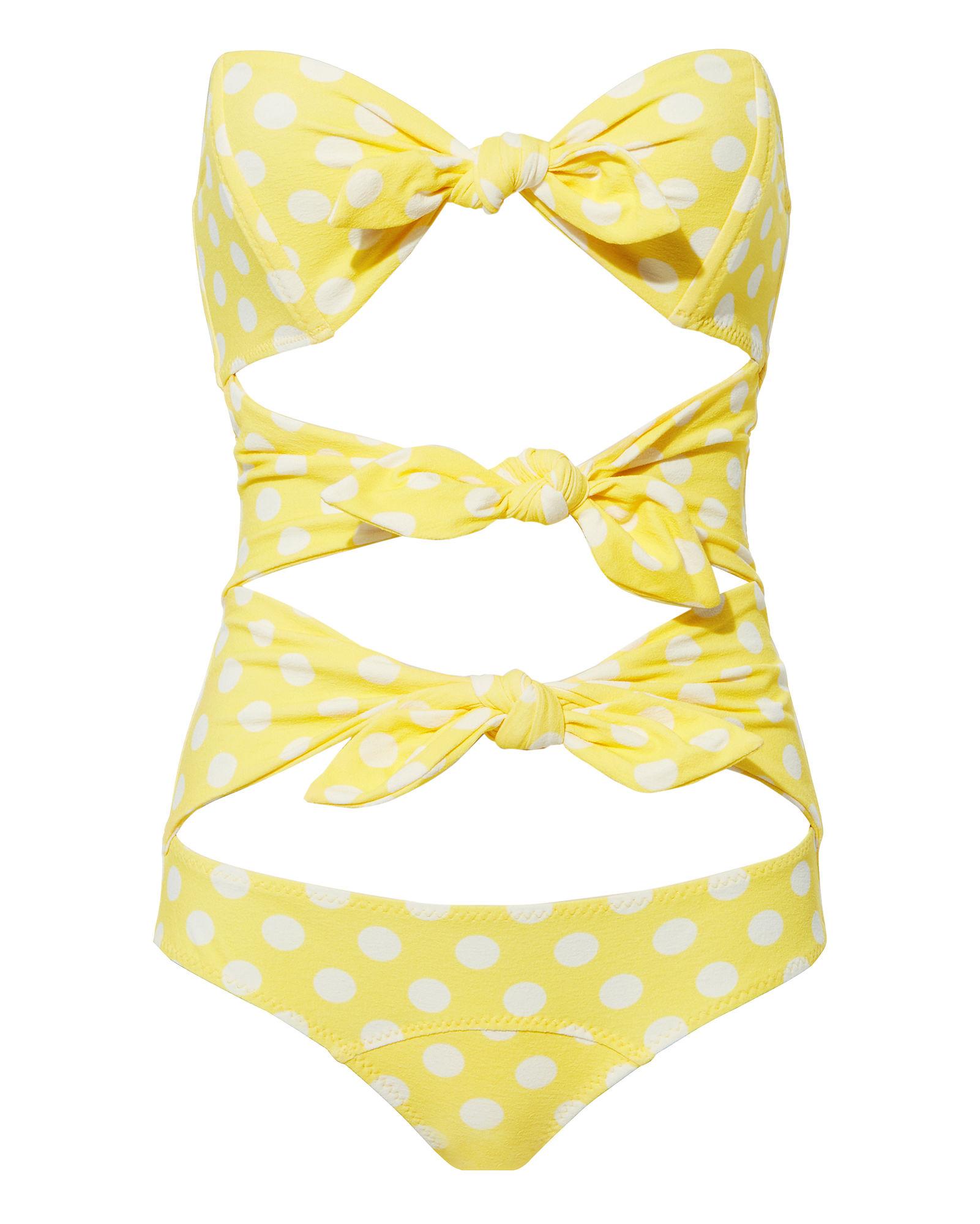 yellow polka dot swimsuit one piece