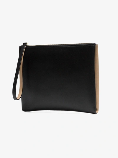 Shop Marni Brown And Black Leather Clutch With Handle