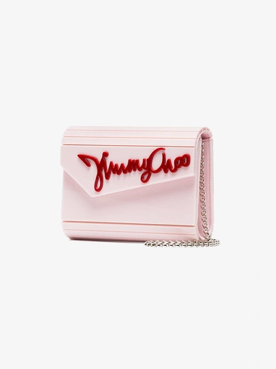 Shop Jimmy Choo Pink Candy Acrylic Clutch In Pink&purple