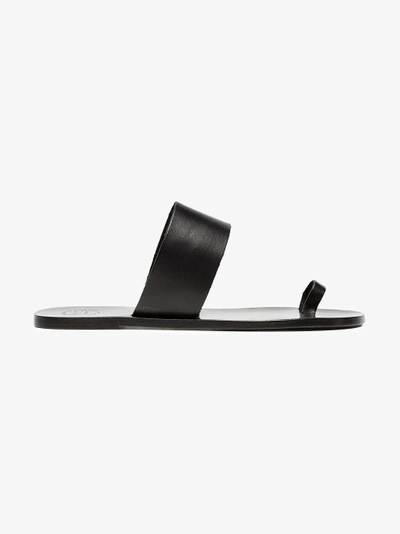 Shop Atp Atelier Black Astrid Leather Sandals