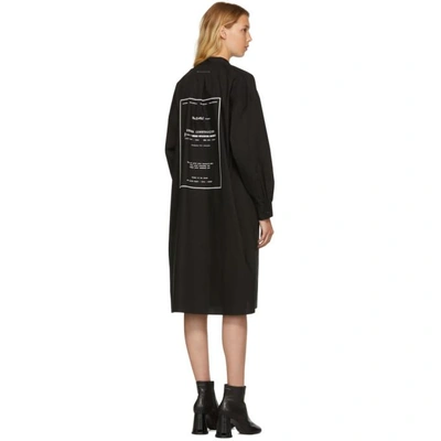 Shop Mm6 Maison Margiela Black Parachute Poplin Shirt Dress In 900 Black