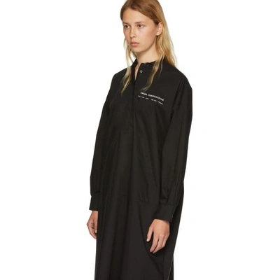 Shop Mm6 Maison Margiela Black Parachute Poplin Shirt Dress In 900 Black