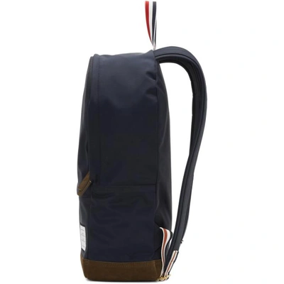 Shop Thom Browne Navy Unstructured Nylon Backpack