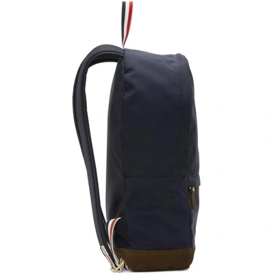 Shop Thom Browne Navy Unstructured Nylon Backpack
