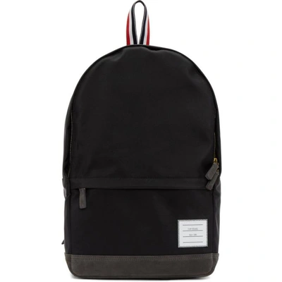 Shop Thom Browne Black Unstructured Nylon Backpack In 001 Black