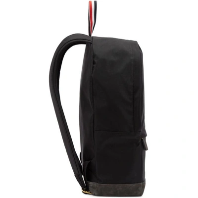 Shop Thom Browne Black Unstructured Nylon Backpack In 001 Black