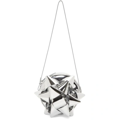 Shop Mm6 Maison Margiela Silver Bow Shoulder Bag In 905 Silver