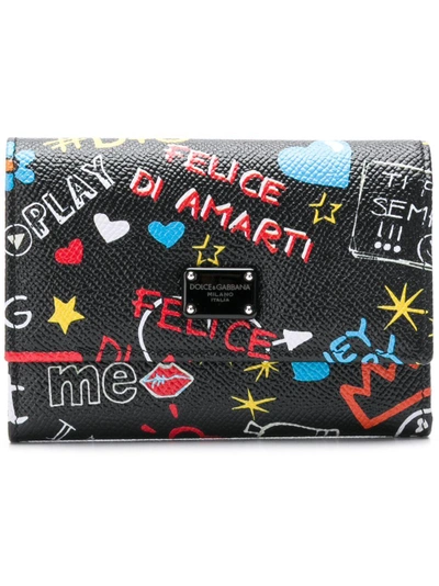 Shop Dolce & Gabbana Notepad Doodle Graffiti Wallet