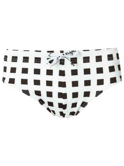 Shop Amir Slama Geometric Print Trunks In White