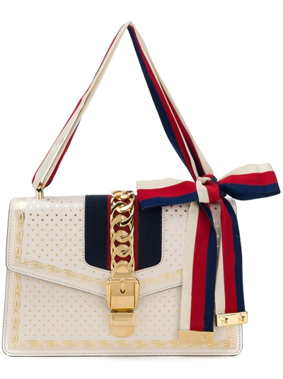 Shop Gucci Sylvie Shoulder Bag In White