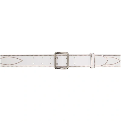 Shop Mm6 Maison Margiela White Cowboy Belt In 100 White