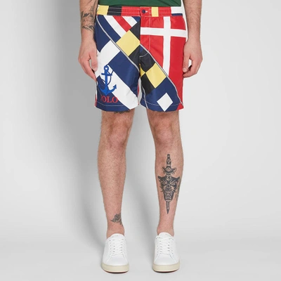 Shop Polo Ralph Lauren Cp93 Sailing Flag Print Swim Short In Multi