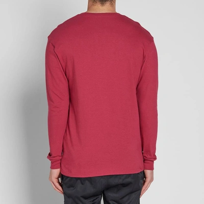 Shop Patta Long Sleeve Curve Logo Tee In Burgundy