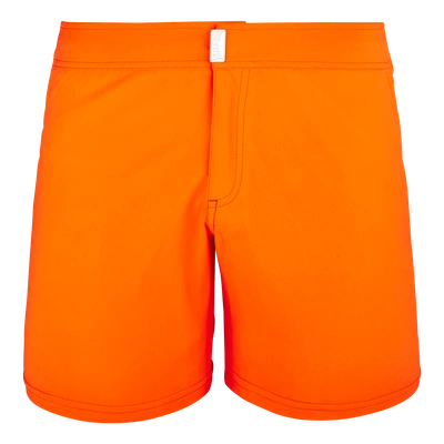 Shop Vilebrequin Men Swimwear - Men Flat Belt Stretch Swimtrunks Solid - Swimwear - Merise In Orange