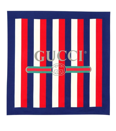 Shop Gucci Sylvie Striped Silk Scarf In Multicoloured