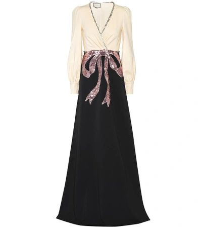 Shop Gucci Embellished Gown In Multicoloured