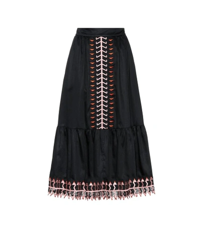 Shop Temperley London Agnes Cotton Skirt In Black