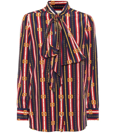 Shop Gucci Printed Silk Blouse In Multicoloured