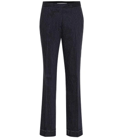 Shop Golden Goose Venice Wool And Silk Pants In Blue