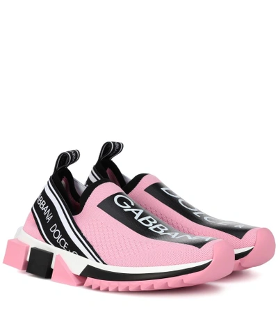 Shop Dolce & Gabbana Sorrento Printed Sneakers In Pink