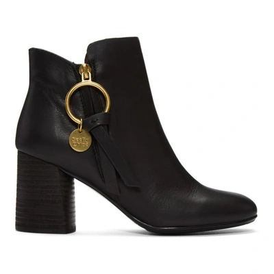 Shop See By Chloé See By Chloe Black Louise Heeled Boots In 999 Nero