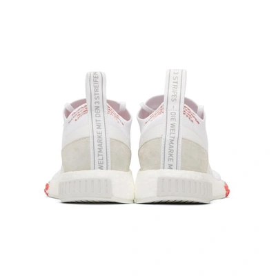 Shop Adidas Originals White And Red Nmd Racer Pk Sneakers In White/red