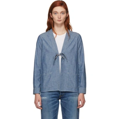 Shop Visvim Blue Denim Lhamo Jacket