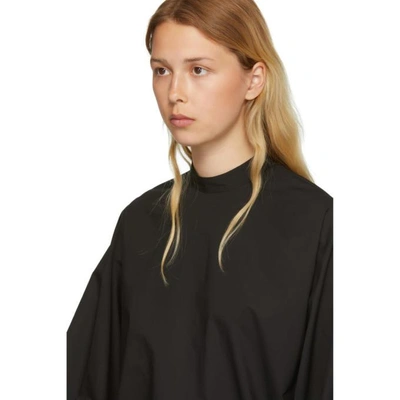 Shop Mm6 Maison Margiela Black Parachute Poplin Blouse In 900 Black