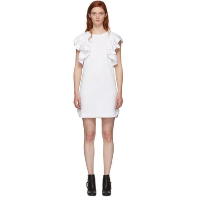 Shop See By Chloé See By Chloe White Ruffled Dress In 109 White P