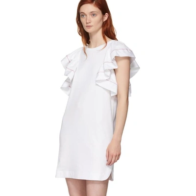 Shop See By Chloé See By Chloe White Ruffled Dress In 109 White P