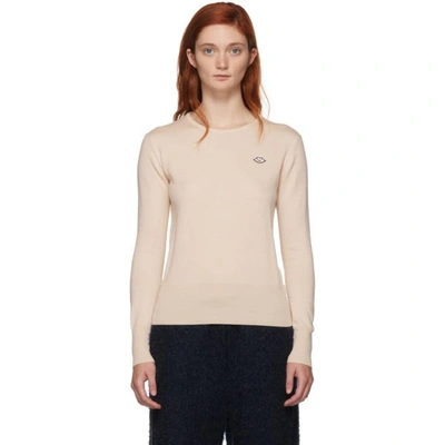 Shop See By Chloé See By Chloe Pink Thin Crewneck Sweater In 6f1 Ivory R