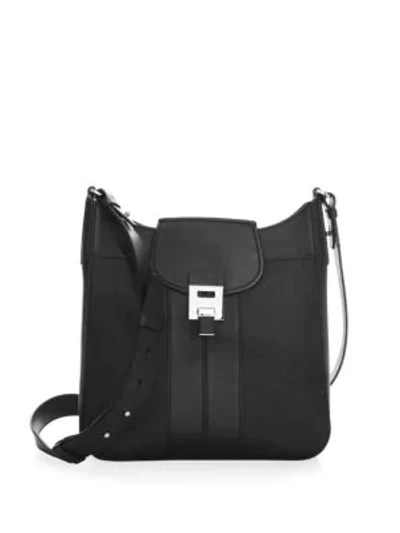 Shop Michael Kors Bandcroft Leather Crossbody Bag In Black