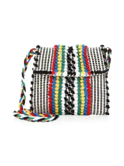 Shop Antonello Tedde Cotton Striped Crossbody Bag In Multi