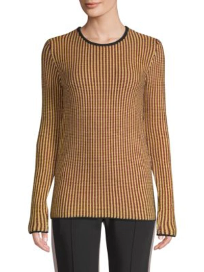 Shop Derek Lam Stripe-knit Wool Sweater In Yellow Multi