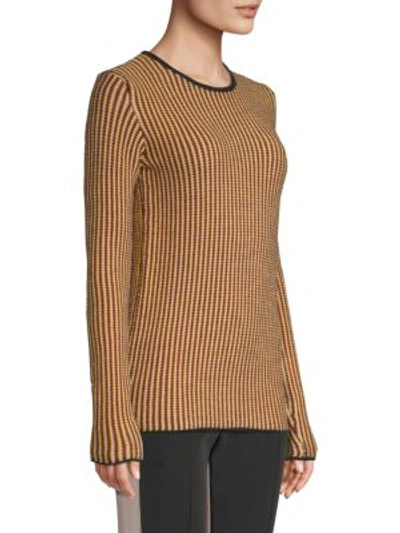 Shop Derek Lam Stripe-knit Wool Sweater In Yellow Multi