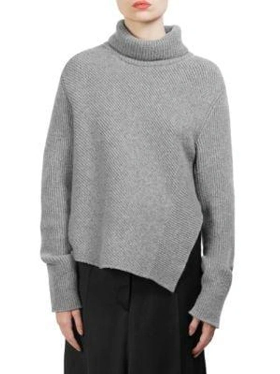 Shop Cedric Charlier Wool Turtleneck Sweater In Grey