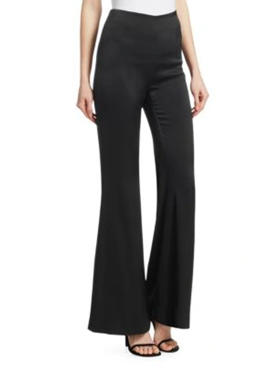Shop Galvan High-waist Wide-leg Trousers In Black