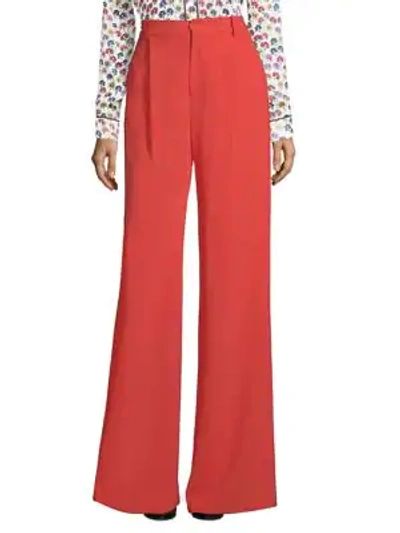 Shop Alice And Olivia Eric High Waist Trousers In Ruby