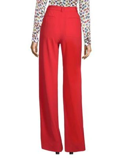 Shop Alice And Olivia Eric High Waist Trousers In Ruby