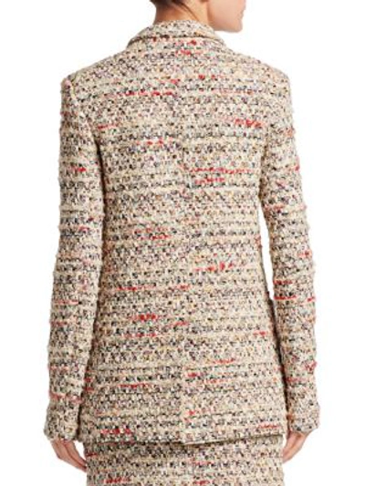 Shop Adam Lippes Cotton Tweed Jacket In Ivory Multi