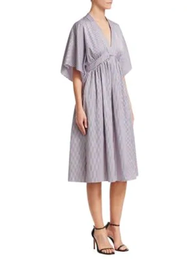 Shop Adam Lippes Striped A-line Dress In Pink-black